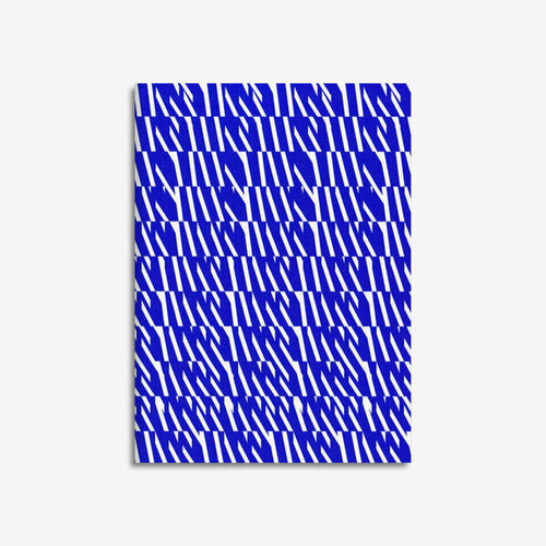 Linen Covered Wave 2 Royal Blue Notebook
