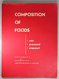 Composition Of Foods Raw Processed Prepared by Bernice K. Watt and Annabel L. Merrill