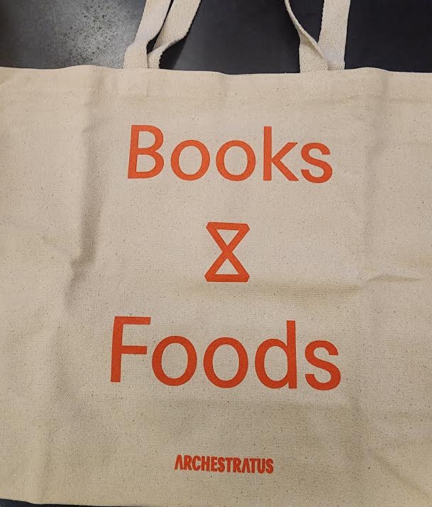 Books + Foods Tote Bag (Electric Peach)