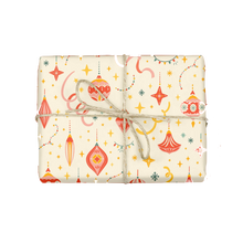 Retro Christmas Ornaments - Holiday Gift Wrap Roll