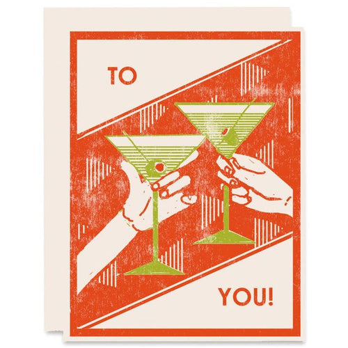 To You Martini Cheers Celebration Card