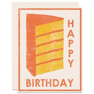 Yellow Cake Happy Birthday Card