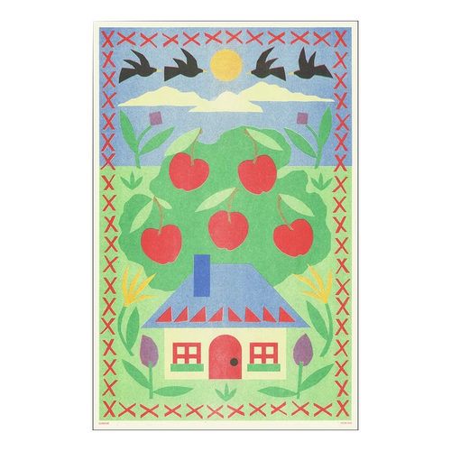 Cottage Risograph Print
