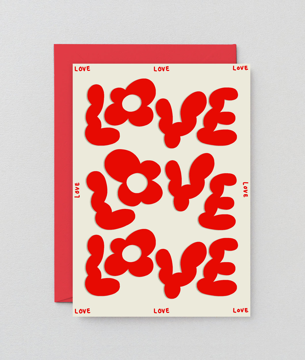 'love Love Love' Embossed Greetings Card