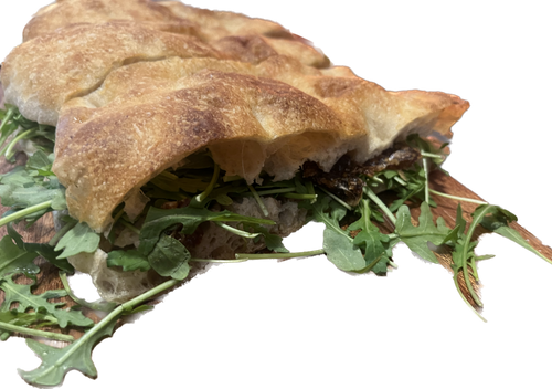 Cod liver + arugula + date