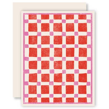 Red Squares on Squares Card – Archestratus Books + Foods