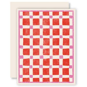 Red Squares on Squares Card