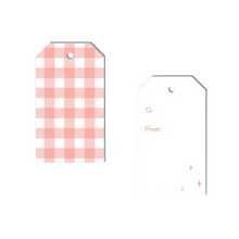 GINGHAM CHECK BLUSH PINK Gift Tags, Set of 10