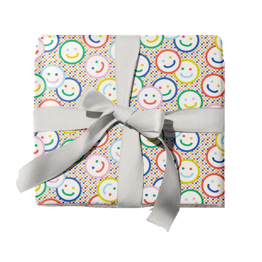 Check Yr Smile, Smiley Face Checkerboard Wrap Roll