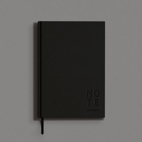 Blank Canvas Black A5 Lined Notebook