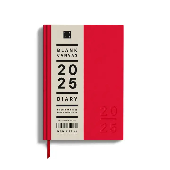 Red Canvas Black 2025 A5 Diary