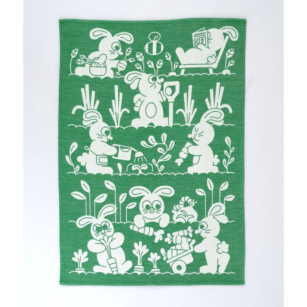 Garden Rabbits Tea Towel