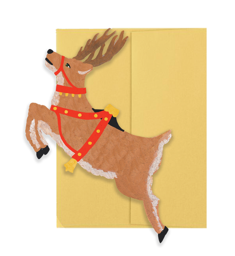 Reindeer Christmas Collection - Die Cut Card