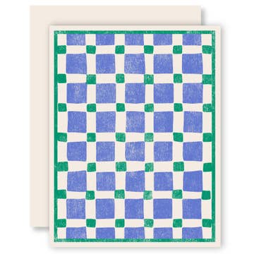 Blue Squares on Squares Card