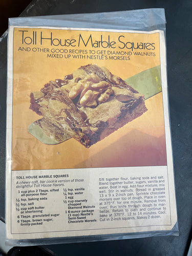 Toll House Marble Squares And Other Good Recipes to Get Diamond Walnuts Mixed Up with Nestle Morsels by Toll House