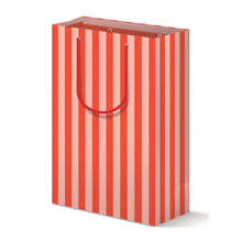 RED AND BLUSH STRIPE GIFT BAG