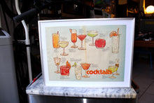 A framed vintage cocktail poster of unknown origin (circa 1970)