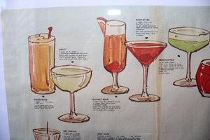 A framed vintage cocktail poster of unknown origin (circa 1970)
