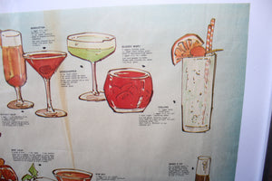 A framed vintage cocktail poster of unknown origin (circa 1970)