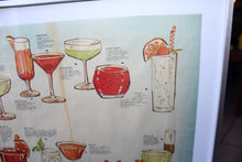 A framed vintage cocktail poster of unknown origin (circa 1970)