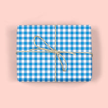 BLUE GINGHAM CHECK Gift Wrap Sheets