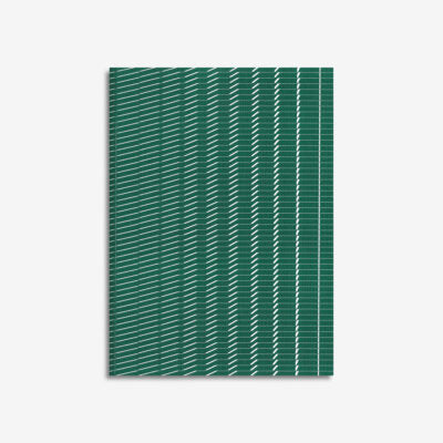 Linen Covered Wave 1 Hunter Green Notebook