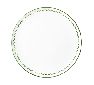 Olive Green Zigzag Bistro Dinner Plate
