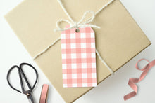 GINGHAM CHECK BLUSH PINK Gift Tags, Set of 10