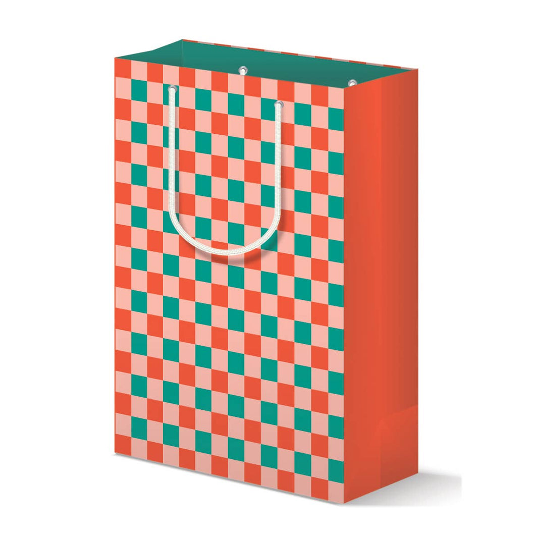 CHRISTMAS CHECKERBOARD GIFT BAG