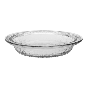 Embossed Deep Dish Glass Pie Pan-- 9.25 inches