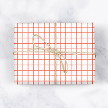 MODERN GRID Red Gift Wrap Sheets