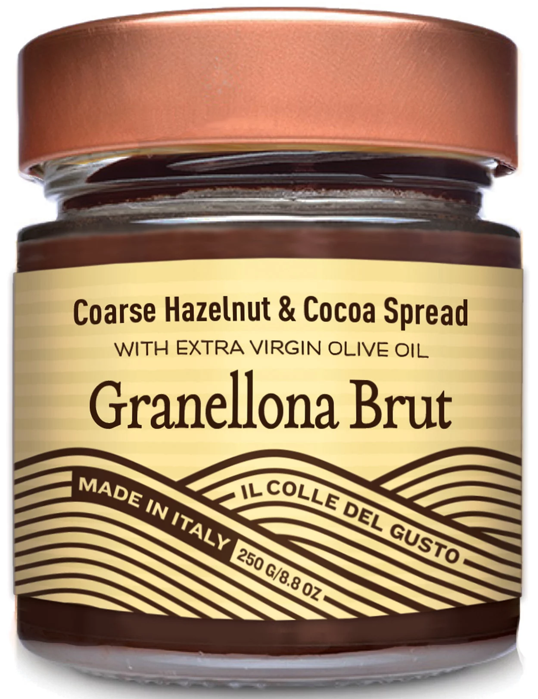 Il Colle del Gusto Coarse Hazelnut Chocolate Spread with Extra Virgin Olive Oil