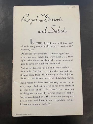 Royal Desserts and Salads