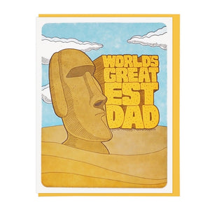 World's Greatest Dad Moai Card