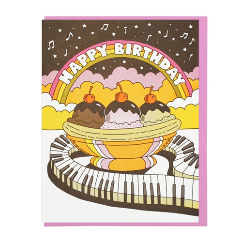 Happy Birthday Musical Banana Split Card