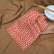 Ding Ding Tea Towel-- Rust Hatherop Print