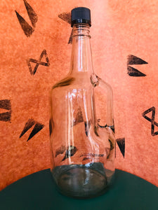 Clear Glass Liquor Bottles w/ Black Polypropylene Tamper Evident