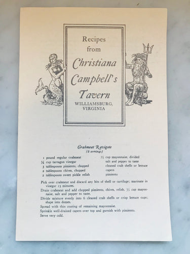 Recipes from Christiana Campbell's Tavern