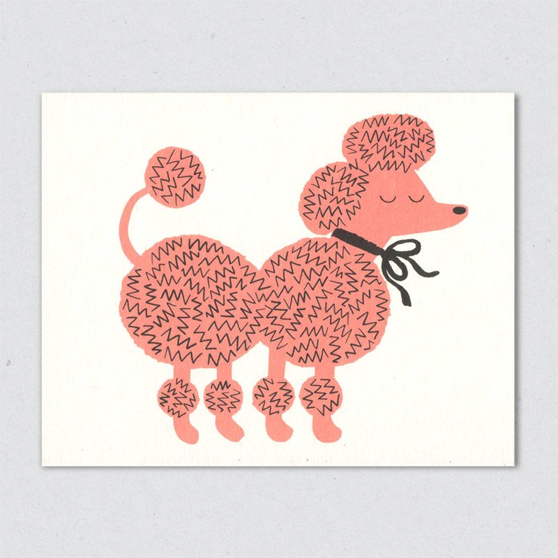 Creatures Card Pink Poodle Standing