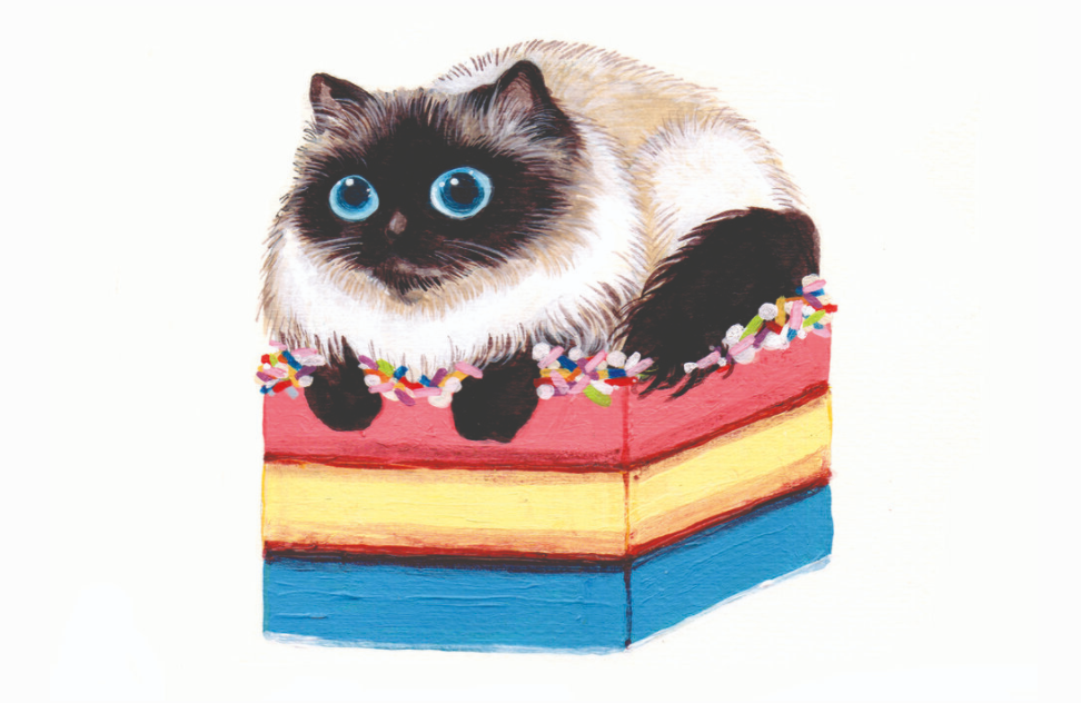 Siamese on Party Cake Card