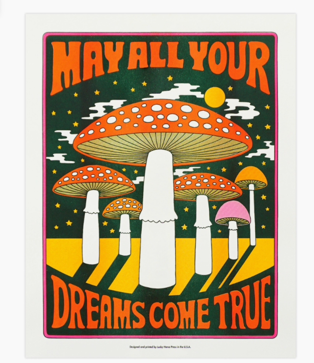 May All Your Dreams Come True Risograph Print