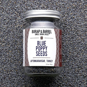 Blue Poppy Seeds / Burlap + Barrel