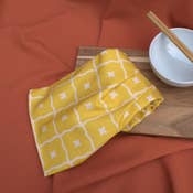 Ding Ding Tea Towel-- Yellow Padma Print